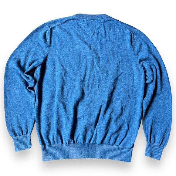 Lot of 3 Men's L Sweaters Stafford, Tommy Hilfiger, Izod Blue & Gray V-Neck Crew - Picture 6 of 16